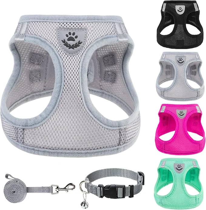 Classic PUPTECK Adjustable Dog Harness Collar and Leash Set Step in No Pull Pet Harness Healthy