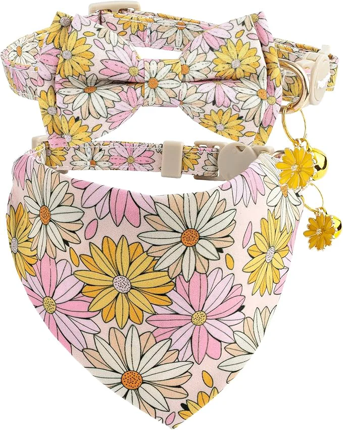 Exceptional Faygarsle 2 Pack Floral Cat Collar Set Exclusive