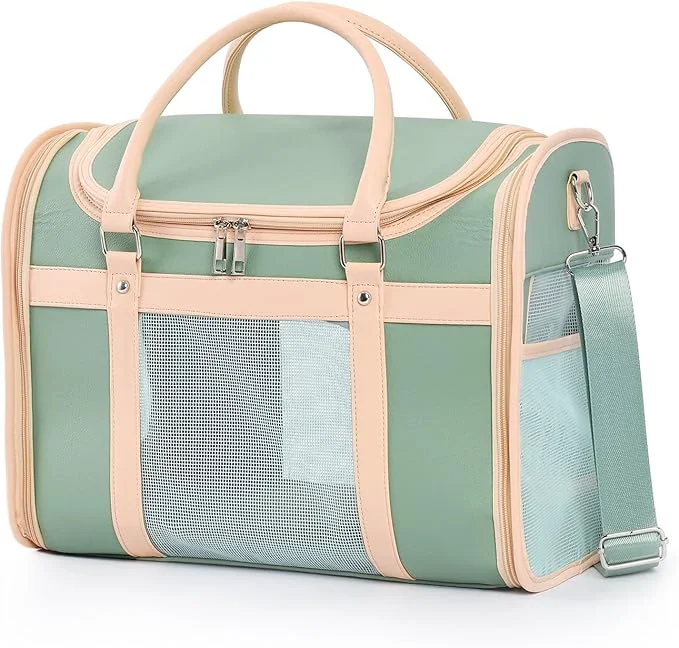 Exclusive Airline Pet Carrier Backpack Waterproof PU Foldable Design Elegant