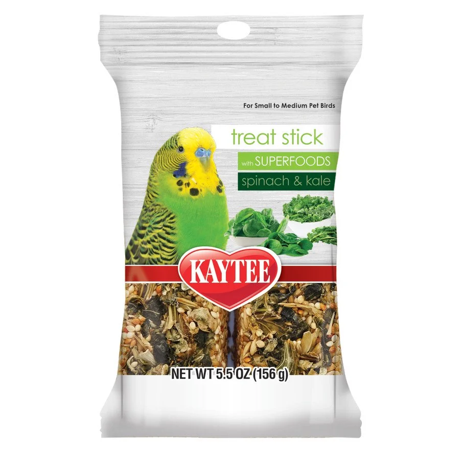Breathable Kaytee Treat Stick with Superfoods Spinach Kale Bird Treats 5.5-oz Easy-to-Use