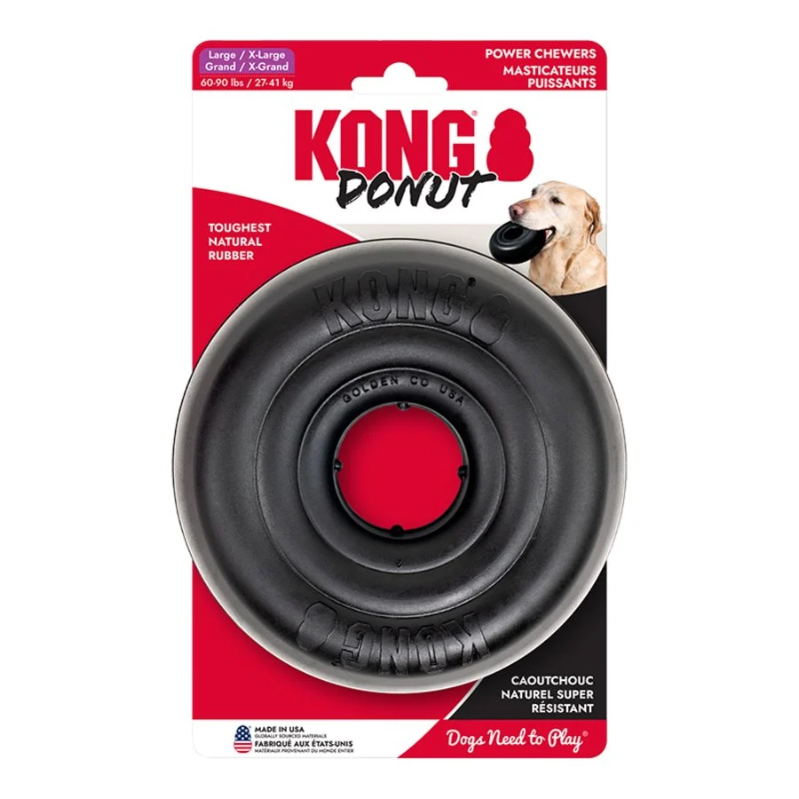 Powerful KONG Extreme Donut Dog Chew Toy Black Large Extra Large Original