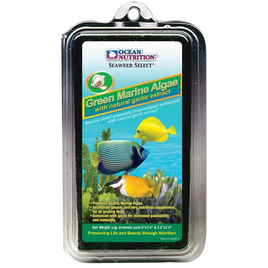 Fashionable Ocean Nutrition Green Marine Seaweed Algae Fish Food 10 Count 1.06-oz Modern