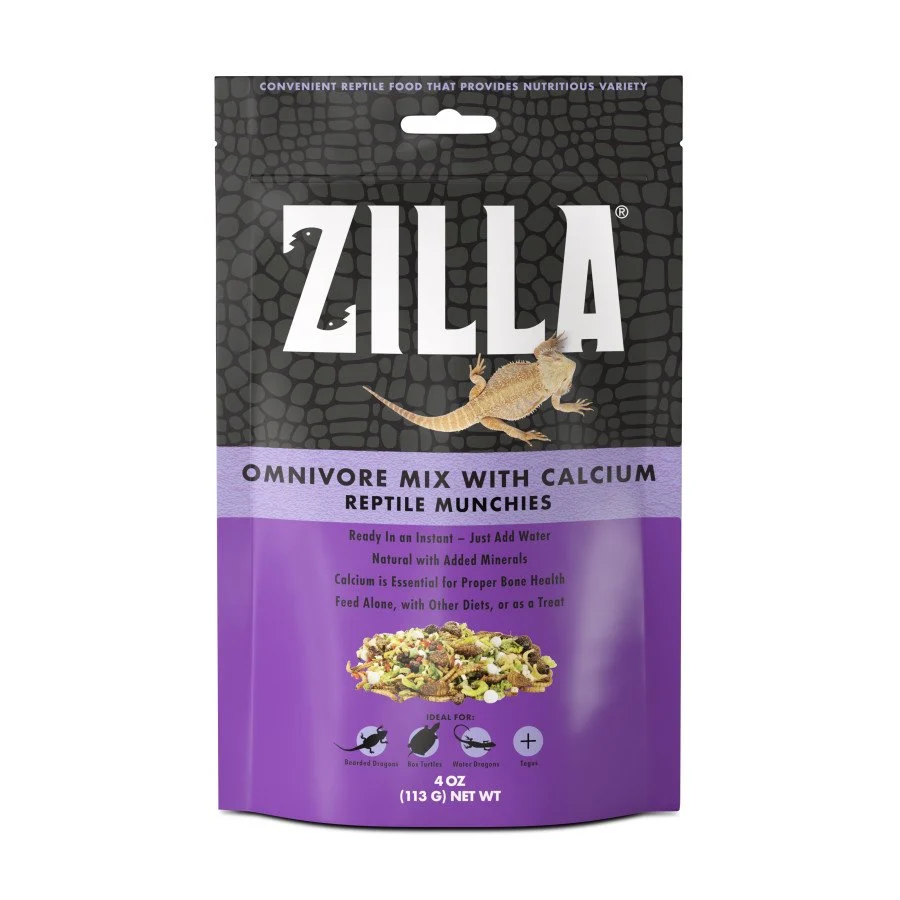 Optimized Zilla Omnivore Mix with Calcium Reptile Munchies 4-oz Unique