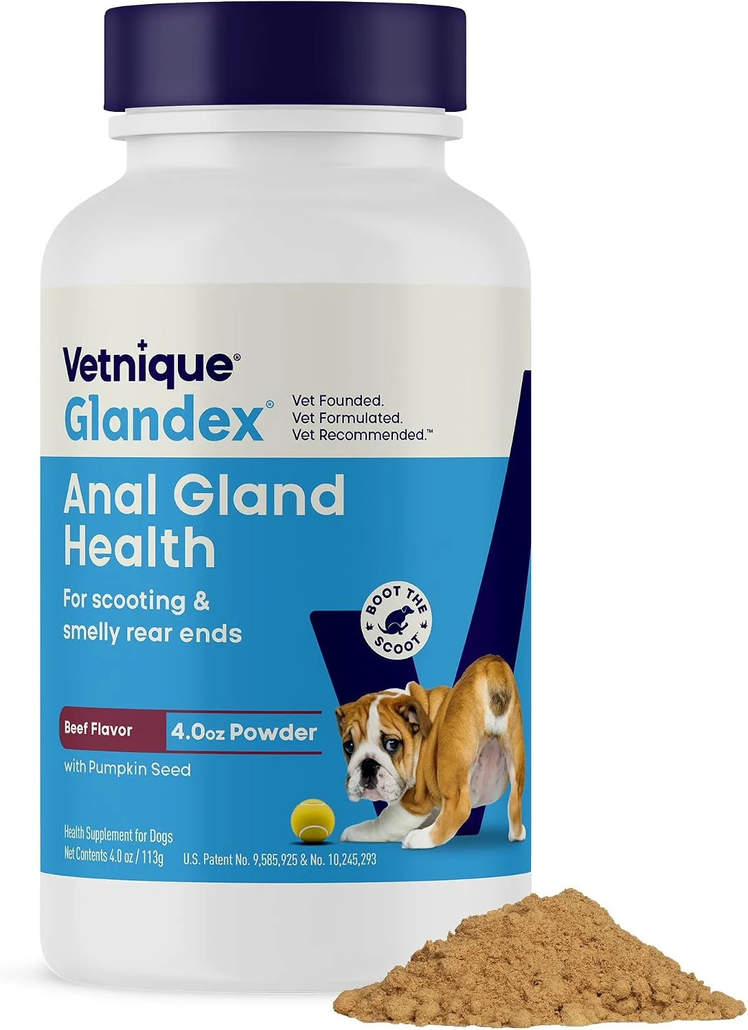 Practical Vetnique Glandex Anal Gland Supplement Powder for Dogs Beef with Pumpkin Seed 4-oz Quality