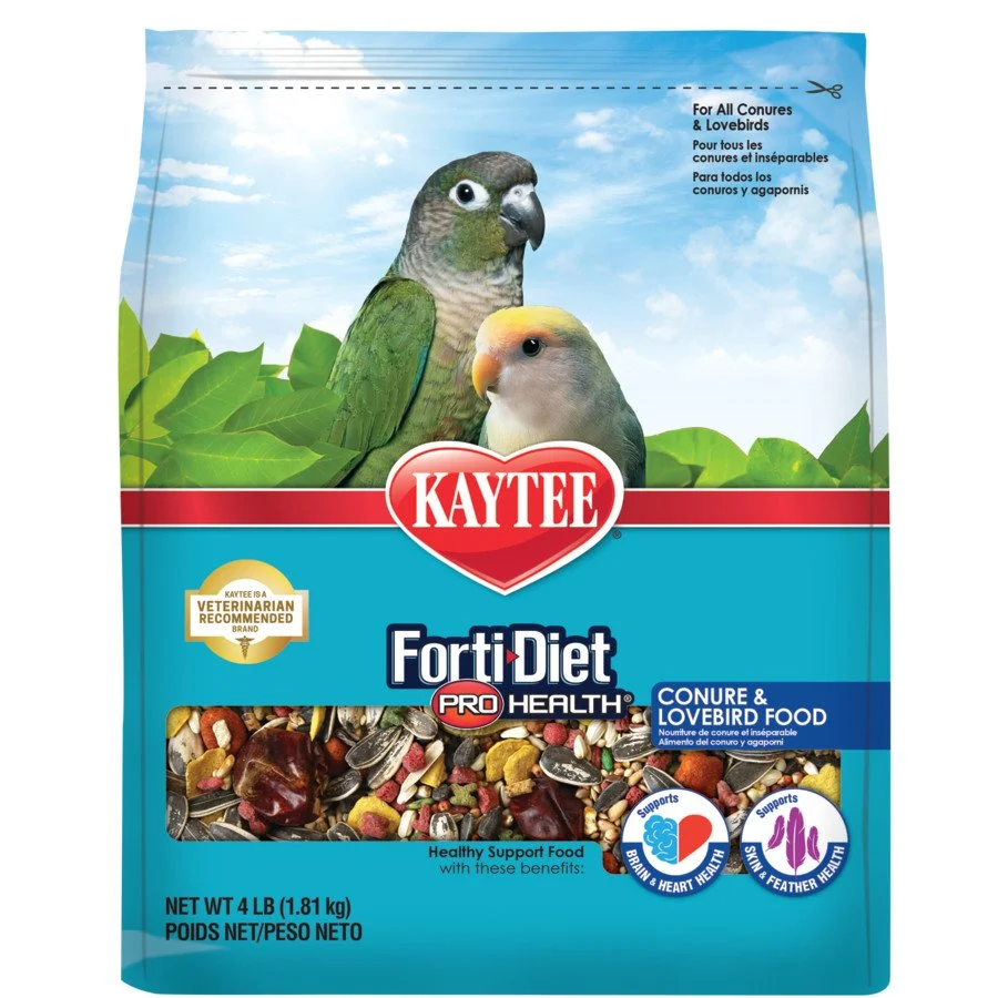Carefully Designed Kaytee Forti-Diet Pro Health Nourish Protect Conure Lovebird Food 4-lb Optimized