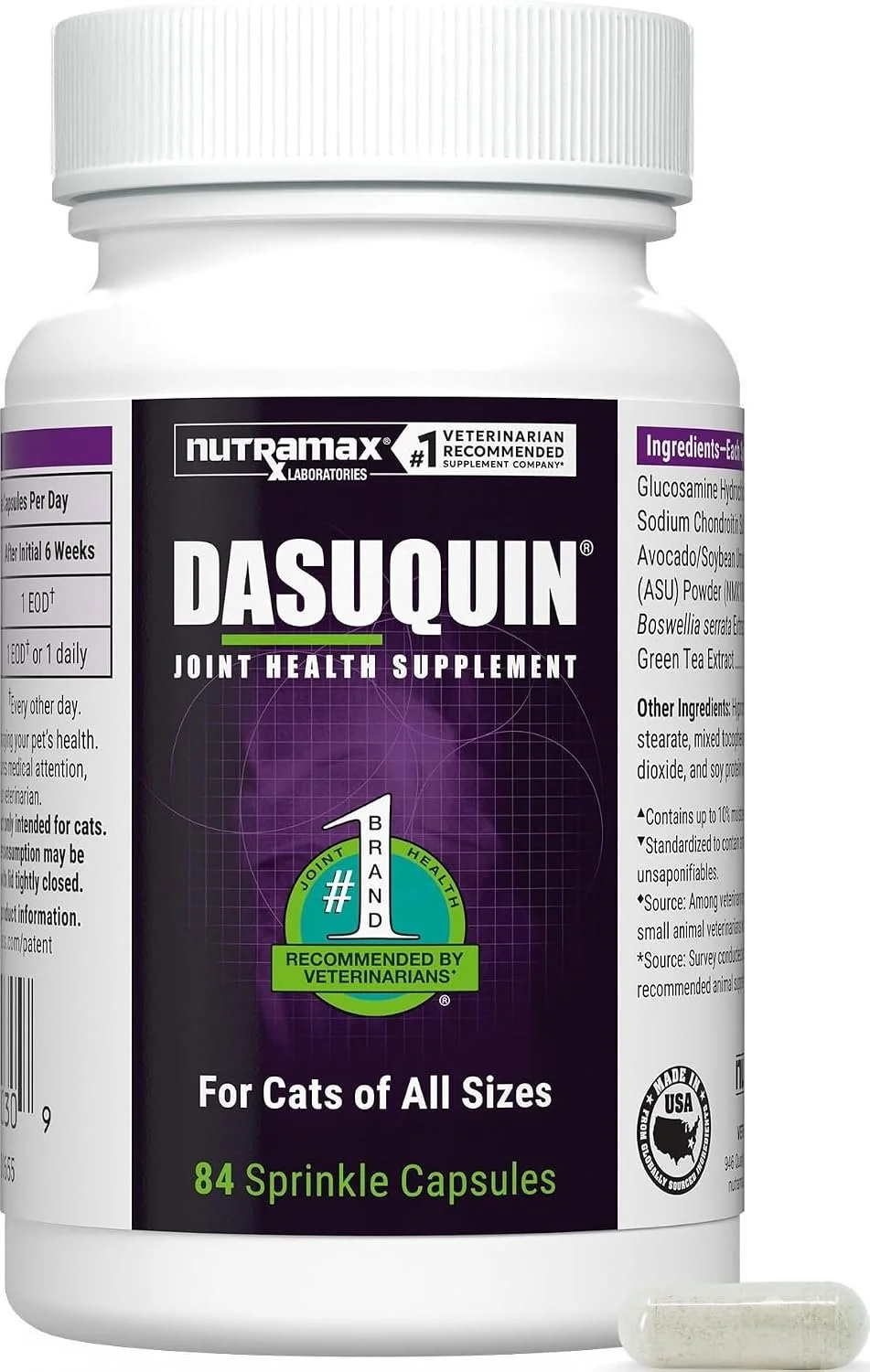 Crafted Nutramax Dasuquin Joint Health Sprinkle Capsules Supplement for Cats 84 Count Innovative