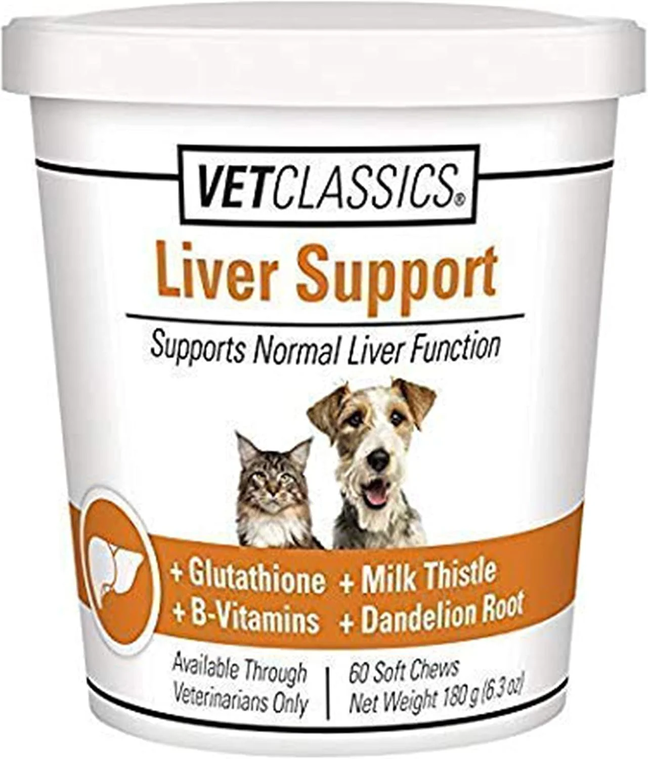 Comfortable VetClassics Liver Support Soft Chews Dog Cat Supplement 60 Count Minimalist