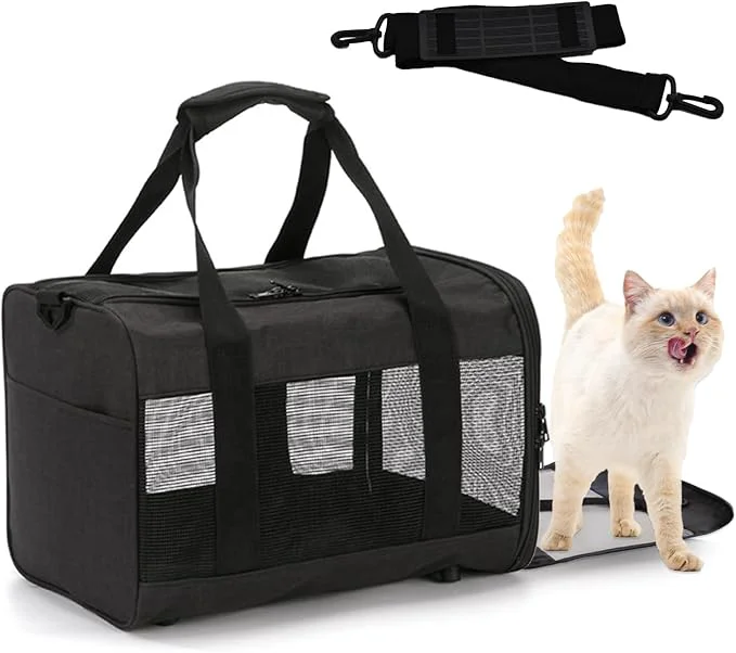 Natural Travel Carrier for Cats Cat Soft-Sided Carriers Ventilated Breathable Foldable Classic