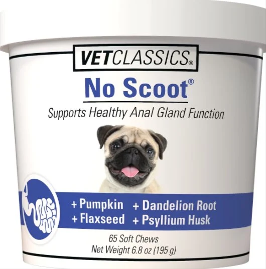 High-Grade VetClassics No Scoot Anal Gland Function Support Soft Chews Dog Supplement 65 Count Fine Crafted