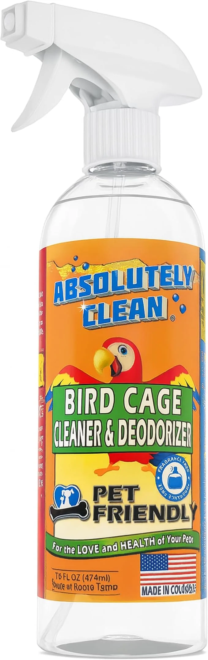 Minimalist Absolutely Clean Bird Cage Cleaner and Deodorizer Certified