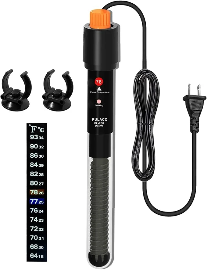Effective PULACO 200Watt Aquarium Heater for 25-50 Gallon Fish Tank Adjustable Quality