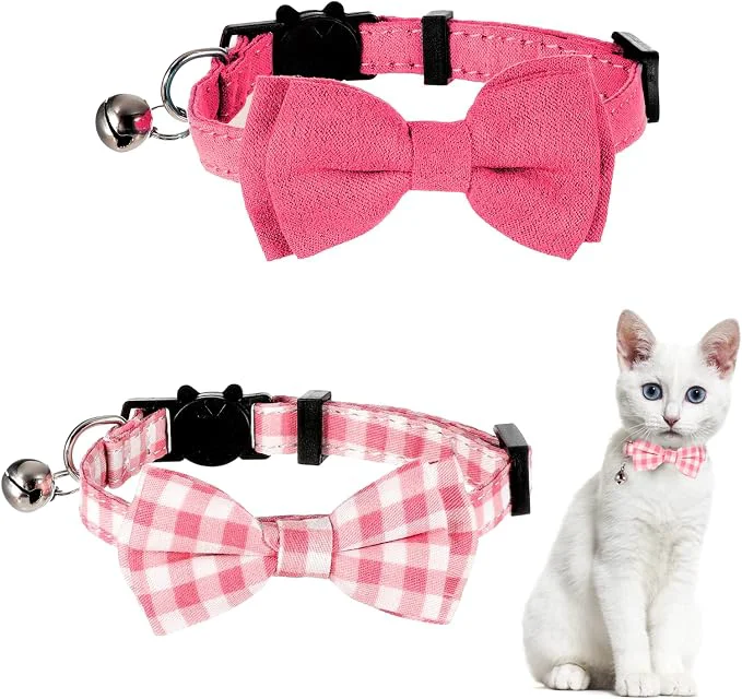 Soft Sliverdew 2 Pcs Kitten Bow Tie Collar Clean