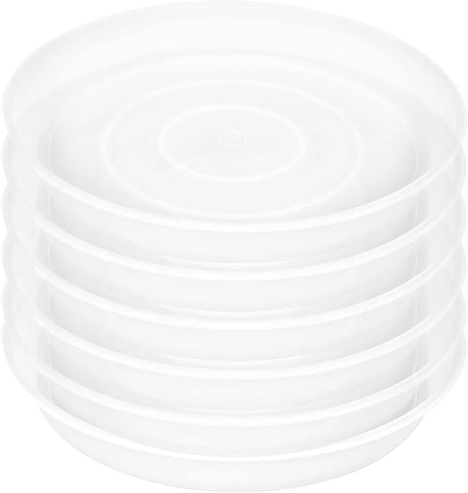 Original 6 Pack of 8 inch Plant Saucer Clear Heavy Duty Plastic Plant Water Tray 8 inch Superior