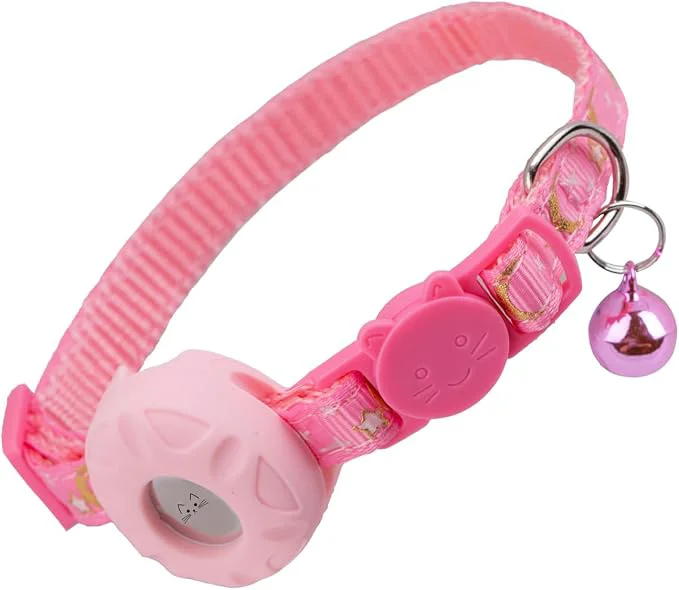 Superior Breakaway Cat Collar with Airtag Holder Safety Kitten Collar with Apple Airtag Proven