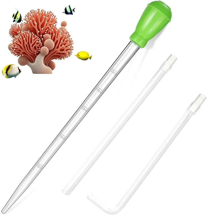 Flexible KABASI Waste Clean Tool Coral Fish Feeder 50ml Manual Acrylic Pipette Suction User-Friendly