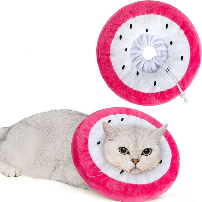 Superior ANWA Adjustable Cat Cone Collar Soft Cute Cat Donut Collar After Surgery Official