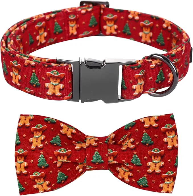Trusted Christmas Dog Collar Soft Pet Collar Gingerbread Man Cute Dog Collar Durable