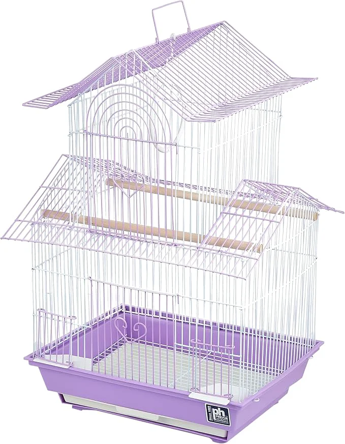 Original Design Prevue Hendryx SP1720-3 Shanghai Parakeet Cage Lilac and White Natural