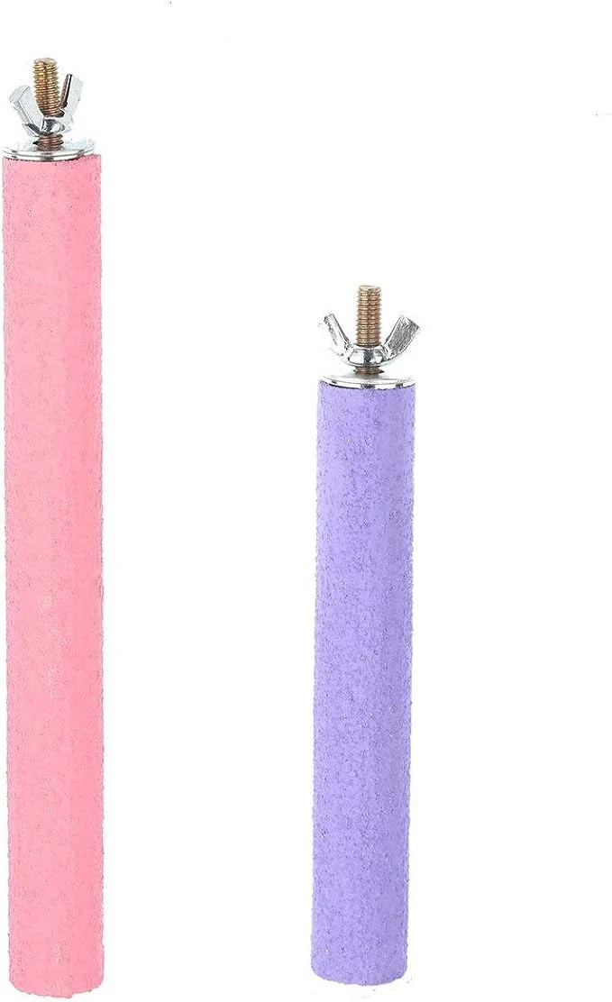 Original Design Bird Cage Perch Parrot Sand-Surface Stand 2Pack Grinding Wood Stick Platform Recyclable