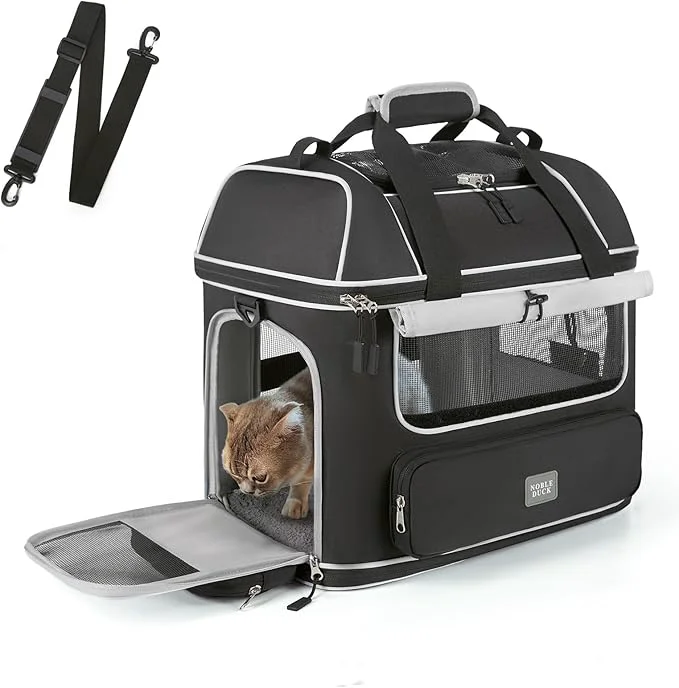 Refined Expandable Cat Dog Carrier NOBLE DUCK Soft-Sided Pet Carrier Airline Lightweight