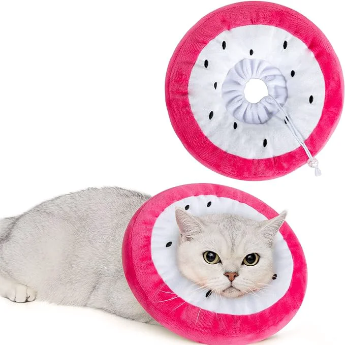 High-Quality ANWA Adjustable Cat Cone Collar Soft Cute Cat Donut Collar After Surgery Expertly Made