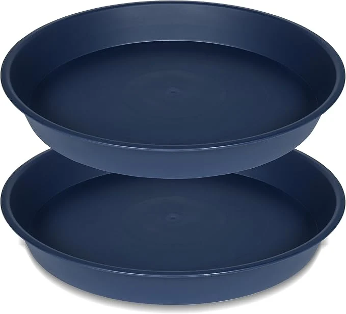 Safe 2 Pack of 14 inch Plant Saucers Bird Bath Bow Round Plastic Plant Saucer Tray Modern