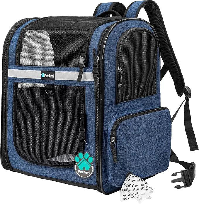 Organic PetAmi Dog Backpack Carrier for Small Large Cat Ventilated Pet Hiking Backpack Traditional