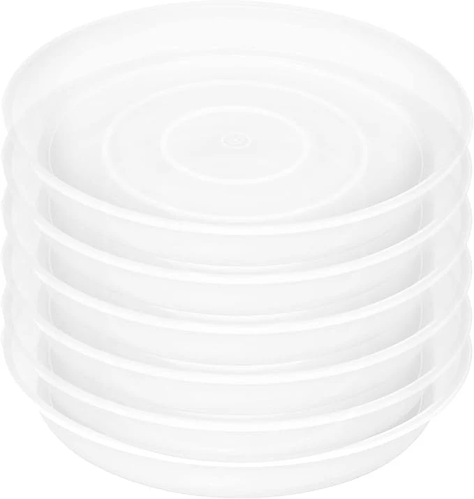 Next-Generation 6 Pack Plastic Plant Saucer Water Drip Tray 4 5 6 7 8 9 10 11 12 inch High-End