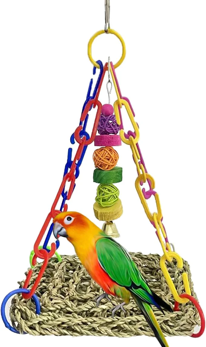 Fine Crafted Bird Seagrass Mat Natural Sea-Weed Woven Parrot Hammock Swing Mats Birds Powerful