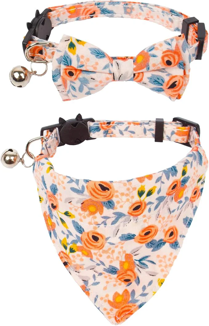 Versatile ADOGGYGO Floral Cat Collar Environmentally Friendly