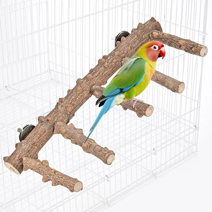 Enhanced Mogoko Bird Ladder Perch for Cage Natural Wood Bird Parrot Perch Stand Parrot Exceptional