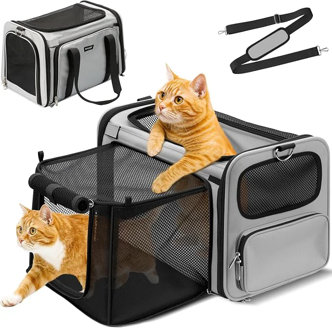 Green Expandable Cat Carrier Airline Soft Sided Pet Carrier Original