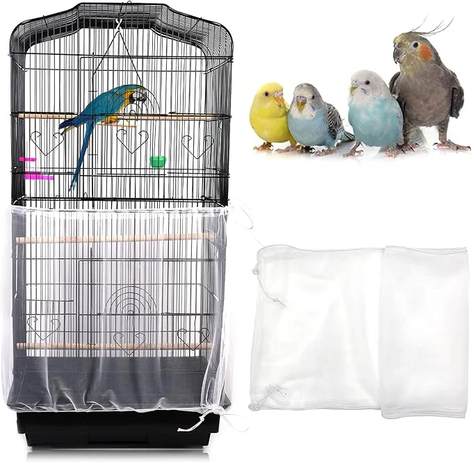 Dependable Daoeny Universal Bird Cage Cover Adjustable Parrot Nylon Airy Soft Mesh Net Elite