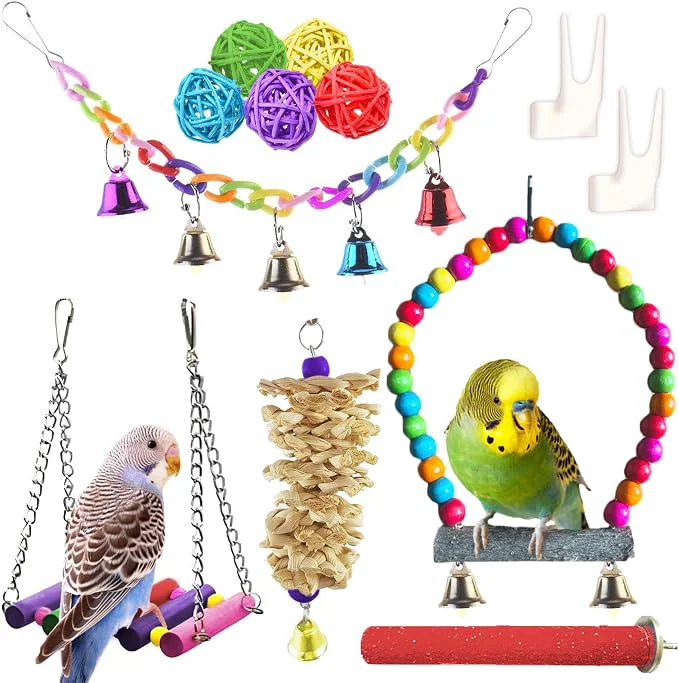 Genuine SunGrow Parrot Swing and Perch Bundle Keep Birds from Hatching Plans Dependable