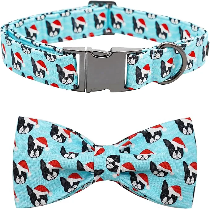 Superior Dog Collar Christmas Dog Collar Plaid Pet Collar Bow Holiday Bows Girl Boy Smooth