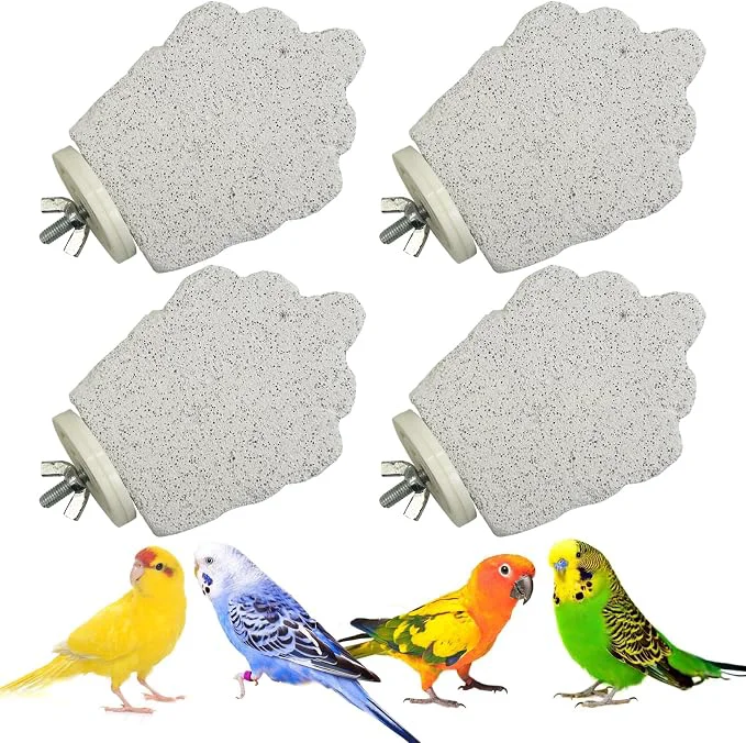 Selected PINVNBY 4 PCS Bird Perches Calcium Parrot Perch Stand Bird Beak Grinding Stone Original Design