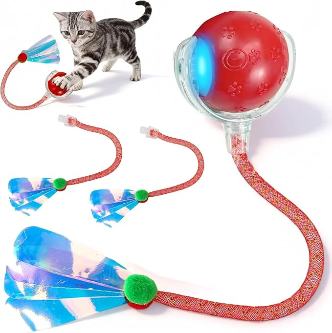 Stylish Rocfish Interactive Cat Toy for Indoor Cat Smart Automatic Cat Chase Ball Toy Enhanced