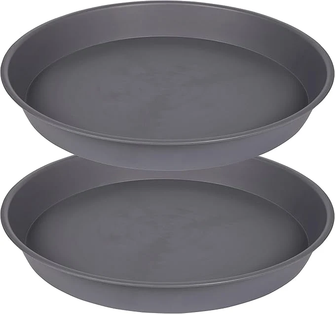Pure 2 Pack of 10 inch Plant Saucer Gray Heavy Duty Plastic Plant Saucer 10 inch Durable