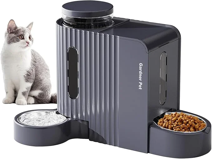 Convenient Gardner Pet Automatic Gravity Cat Food Feeder and Water Dispenser Stainless Eco-Friendly