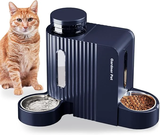 Advanced Gardner Pet Automatic Gravity Cat Food Feeder and Water Dispenser Stainless Secure