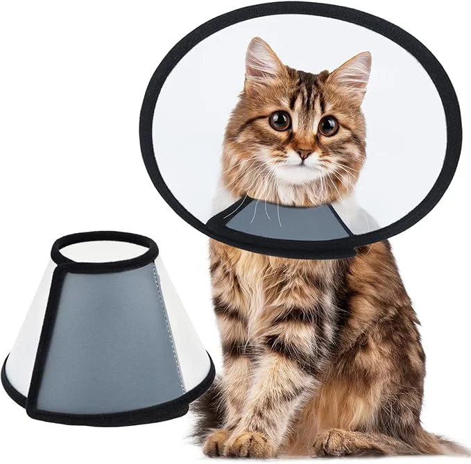 Next-Generation Vivifying Cat Cone Adjustable Recovery Pet Cone Lightweight Plastic Versatile