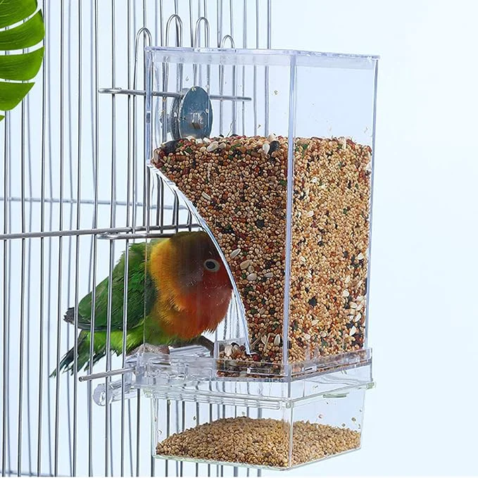 Easy-to-Use Hamiledyi No Mess Bird Cage Feeder Automatic Parrot Seed Feeders Powerful