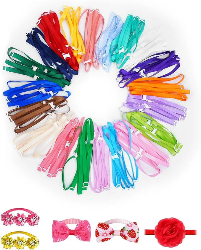 Versatile PET SHOW 100 Pack Dog Bow Tie Straps DIY Extension Strap Environmentally Friendly