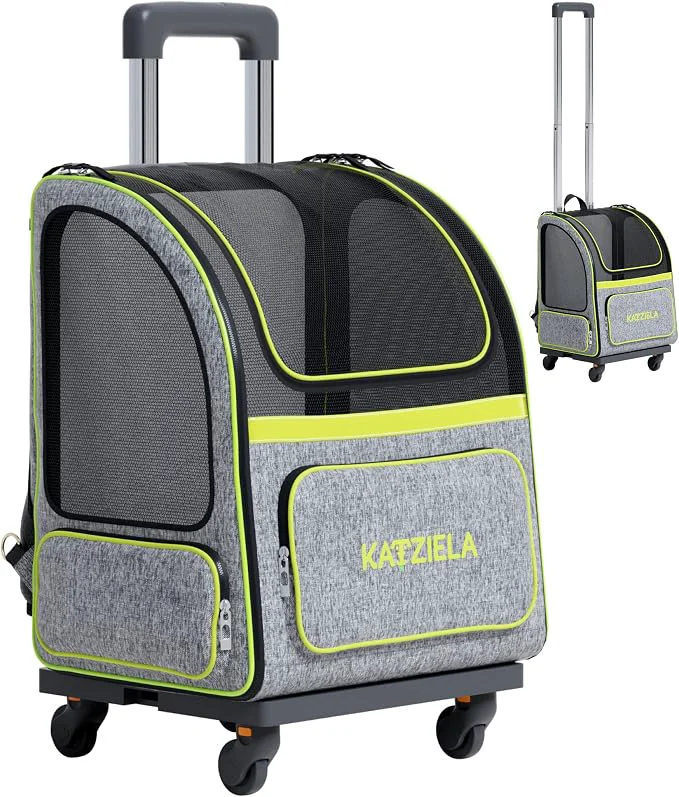 Lightweight Katziela Wheeled Pet Carrier Backpack Healthy