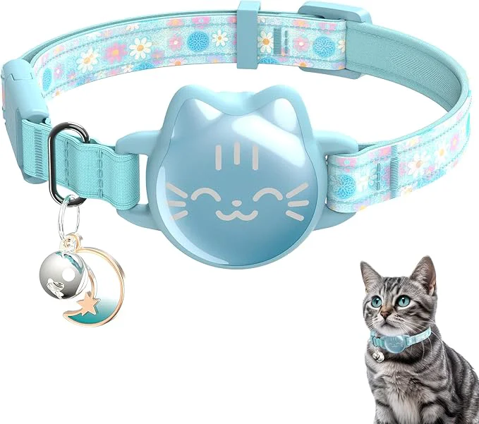 Elegant Waterproof Airtag Cat Collar Breakaway Cat Airtag Collar Casual