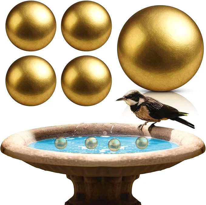 Fast 4 Pcs Bird Bath Copper Disk Balls Spherical Design Purity Disk Consistent