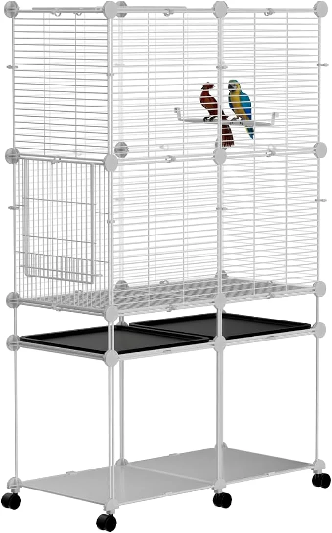 Excellent Standing Large Bird Cage Parakeet Cage Exceptional