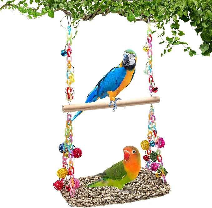 Eco-Friendly Bird Swing Toys Coolrunner Bird Hammock Bed Hanging Swing Nest Cotton Weave High-Grade