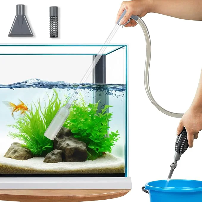 Reusable Aquarium Gravel Cleaner Siphon Vacuum manually Operated Water Changer kit and Original