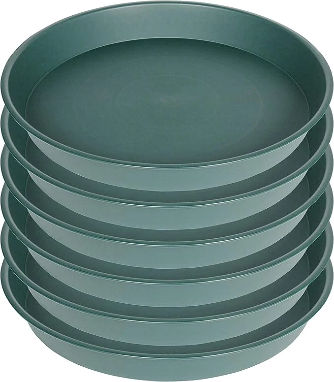 Solid 6 Pack of 7 inch Plant Saucer Heavy Duty Plastic Plant Water Tray 7 inch Round Genuine